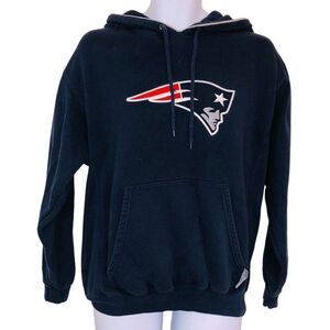 NFL New England Patriots Mens M Sweatshirt Navy Blue Pullover Hoodie Football